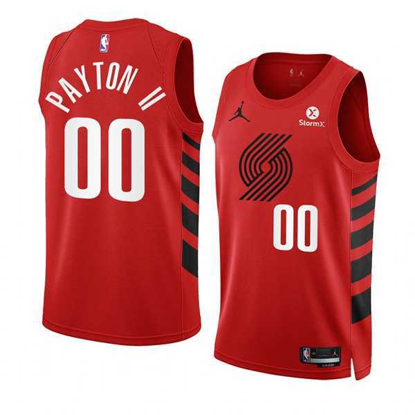 Mens Portland Trail Blazers #00 Gary Payton II 2022-23 Red Statement Edition Swingman Stitched Basketball Jersey Dzhi